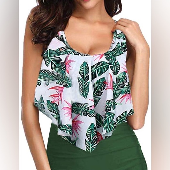 Zaful Other - Floral tropical tankini top